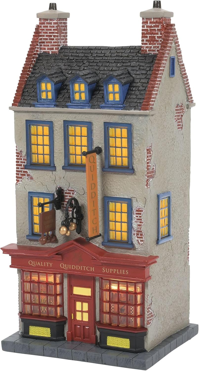 Department 56 Harry Potter Village Quality Quidditch Supplies Lit Building, 8.58 Inch, Multicolor
