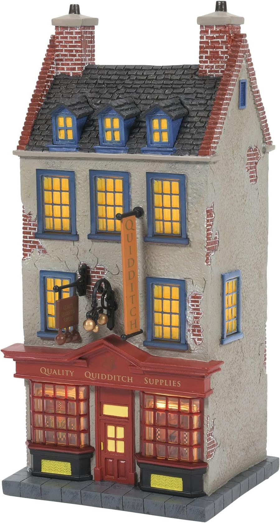 Harry Potter Village Quality Quidditch Supplies Lit Building, 8.58 Inch, Multicolor