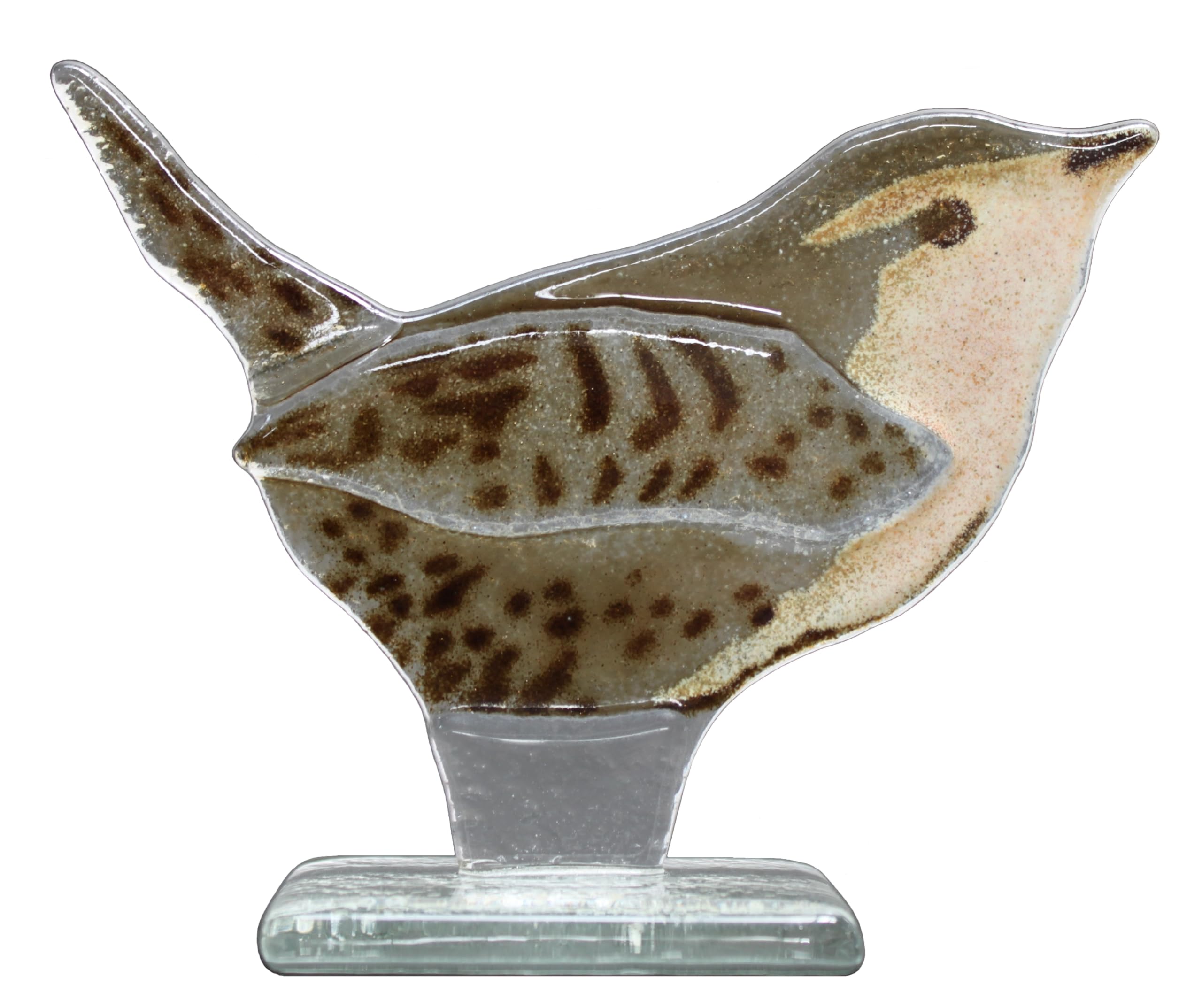 D&J Glassware Clear Fused Glass Wren