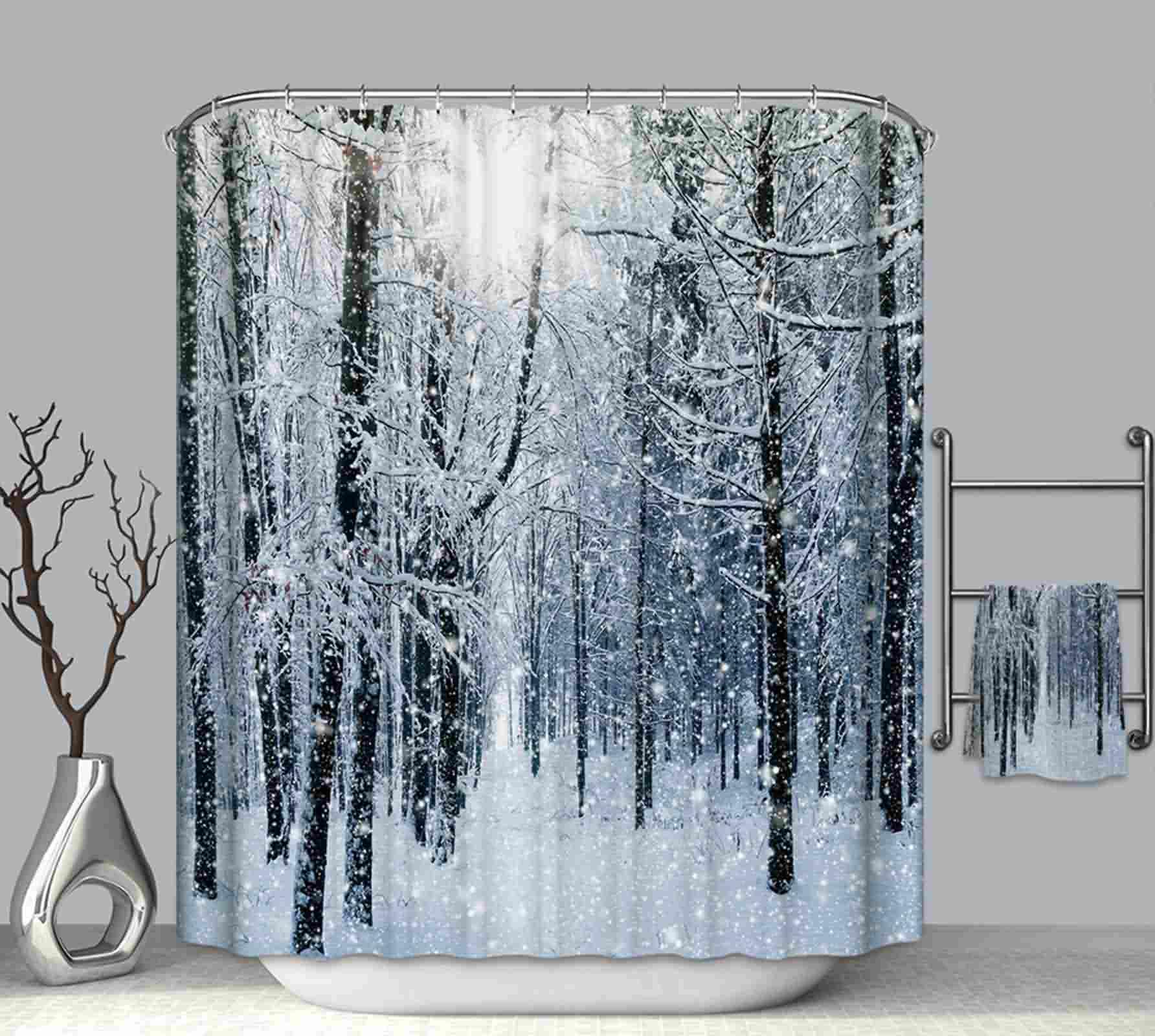 Rideau de douche anti-moisissure en tissu gris 180x180 cm pour baignoire
