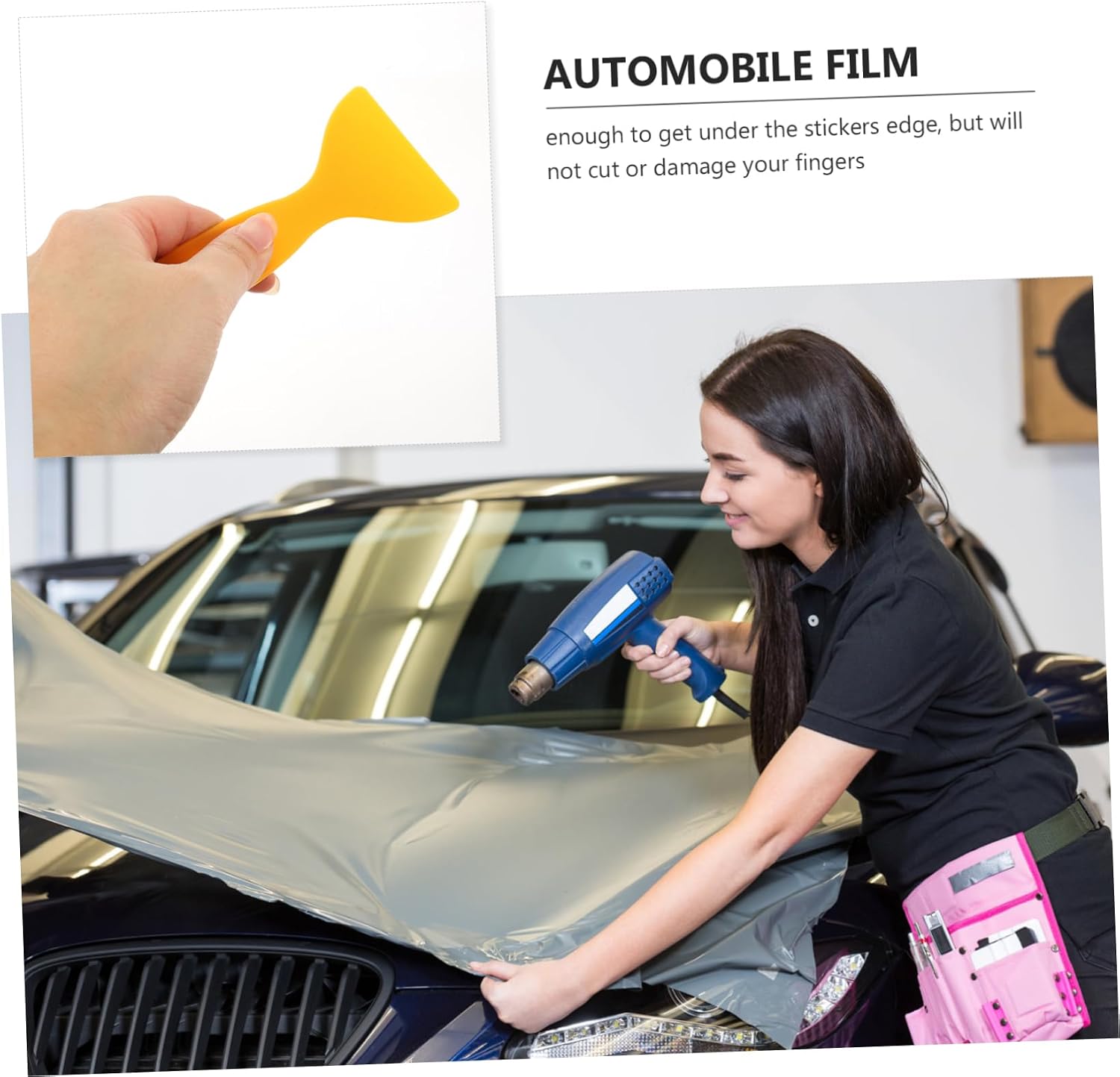 25pcs Car Window Film Squeegee Yellow Vinyl Wrapping Scraper Tools for Easy Adhesive Removal and Application Car Gadget for Home and Shop Use