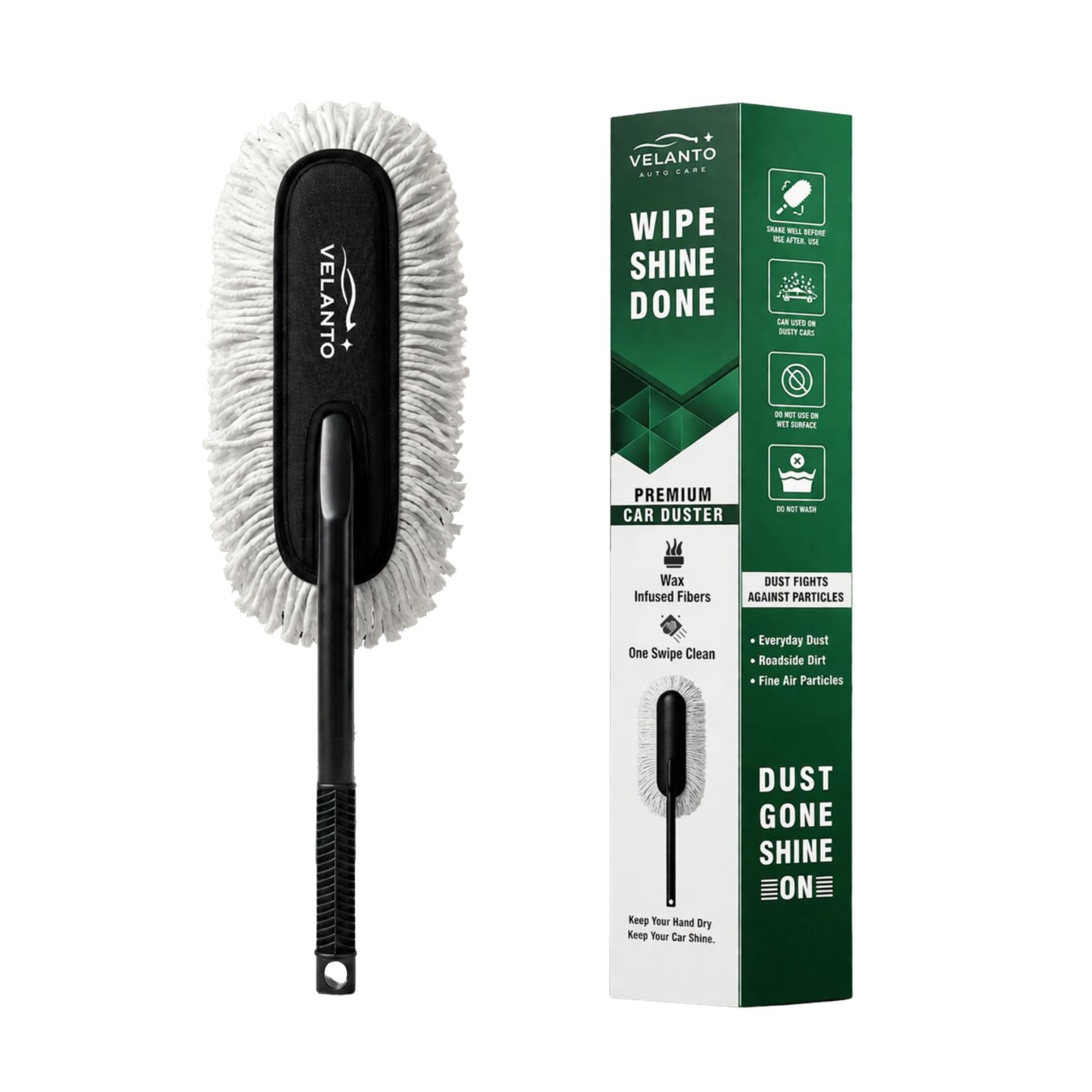 Premium Car Duster | Scratch-Free Wax-Treated Microfiber Cleaning Brush | Long Handle, Reusable | Waterless Dust Removal for Car Exterior-image-17