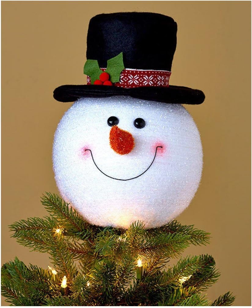 Snowman Head Christmas Tree Topper Decoration Holiday Tree Ornament Festive