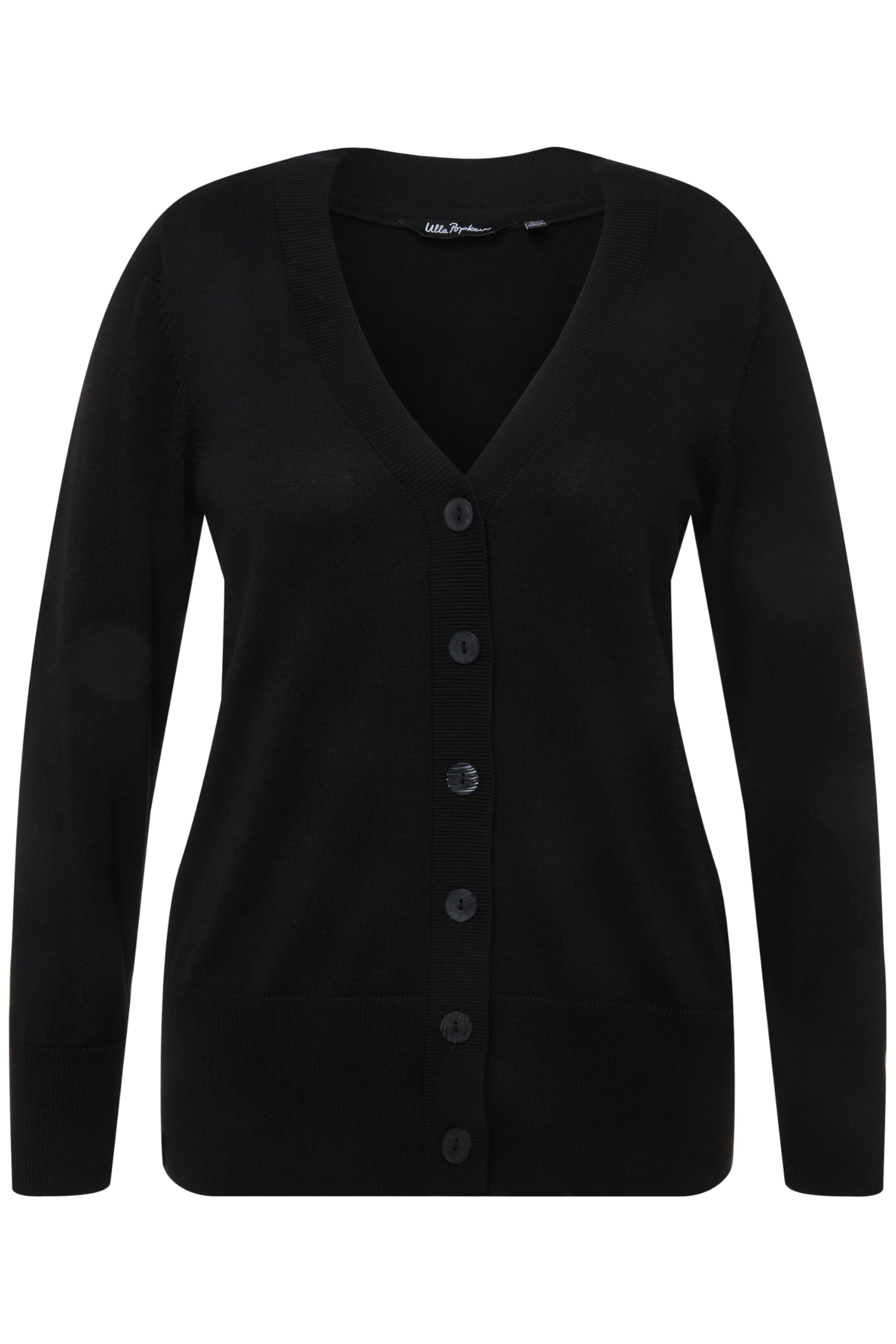 Ulla Popken Cardigan in Maglia fine con Scollatura a V e abbottonatura 791605
