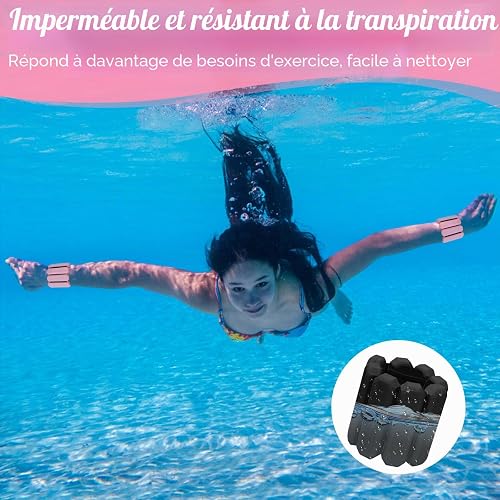 Omtofo 2 PCS Poids de Poignet réglables Poids de Cheville pour yoga, danse, barre, pilates, cardio, aérobic, marche(Noir) - 2