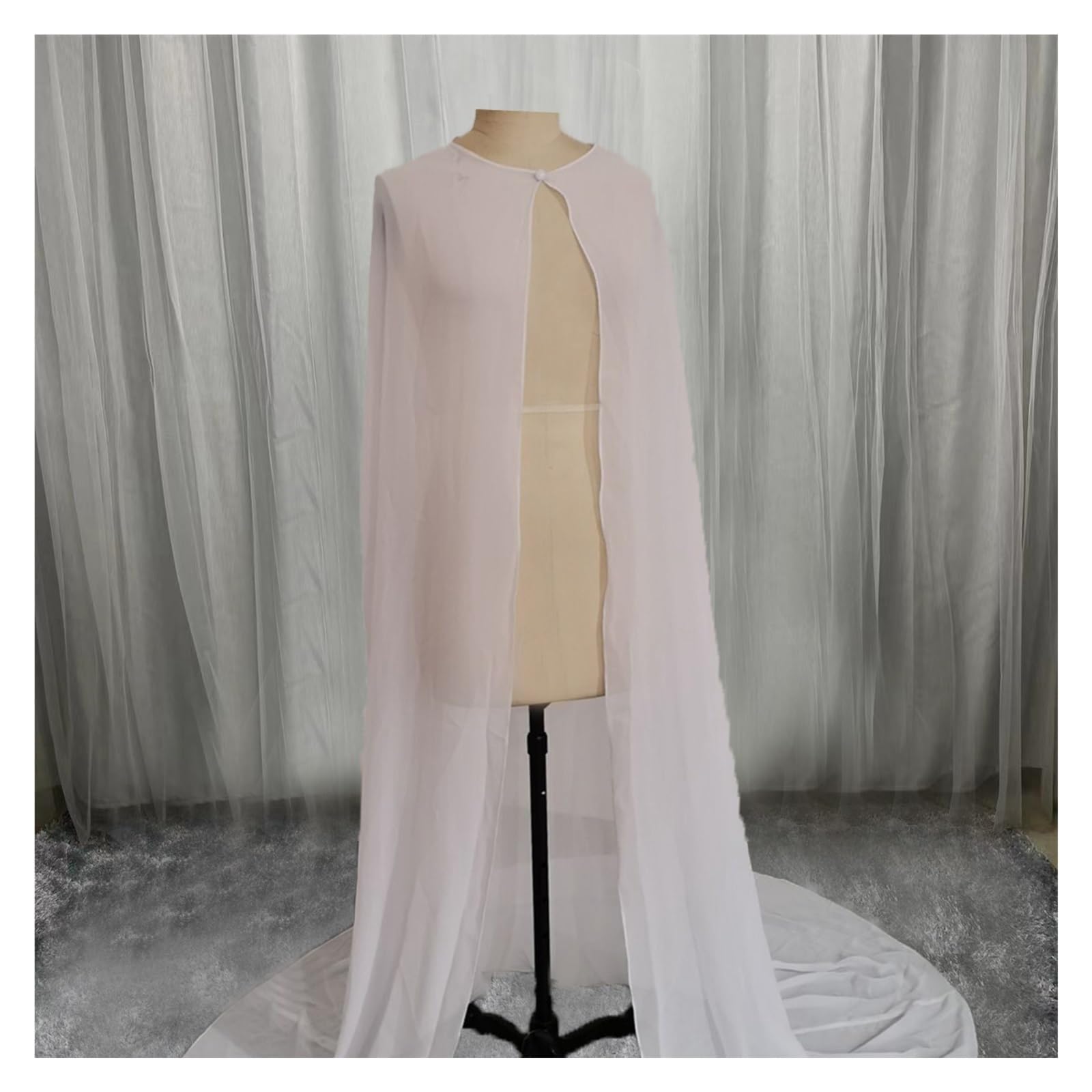 Boda Estola Capa de boda hasta el suelo for dama, chaqueta larga, chal novia hecho a mano para novia, cosplay, reunión, cita