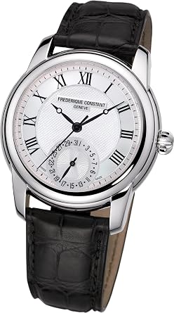 Frederique Constant Maxime Mens 710MC4H6 Stainless Steel Watch with Seconds Hand and Black Leather Band
