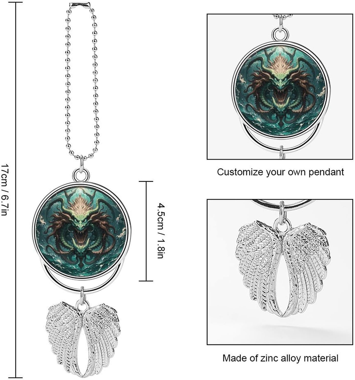 Sea Monster Totem Guardian Angel Car Charm for Rear View Mirror image 2