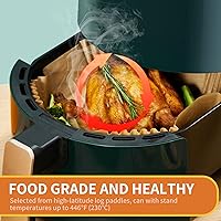 Vista 5 de Forros desechables para freidora de aire, 100 forros para freidora de aire de 7.9 pulgadas, papel pergamino antiadherente natural para freidora