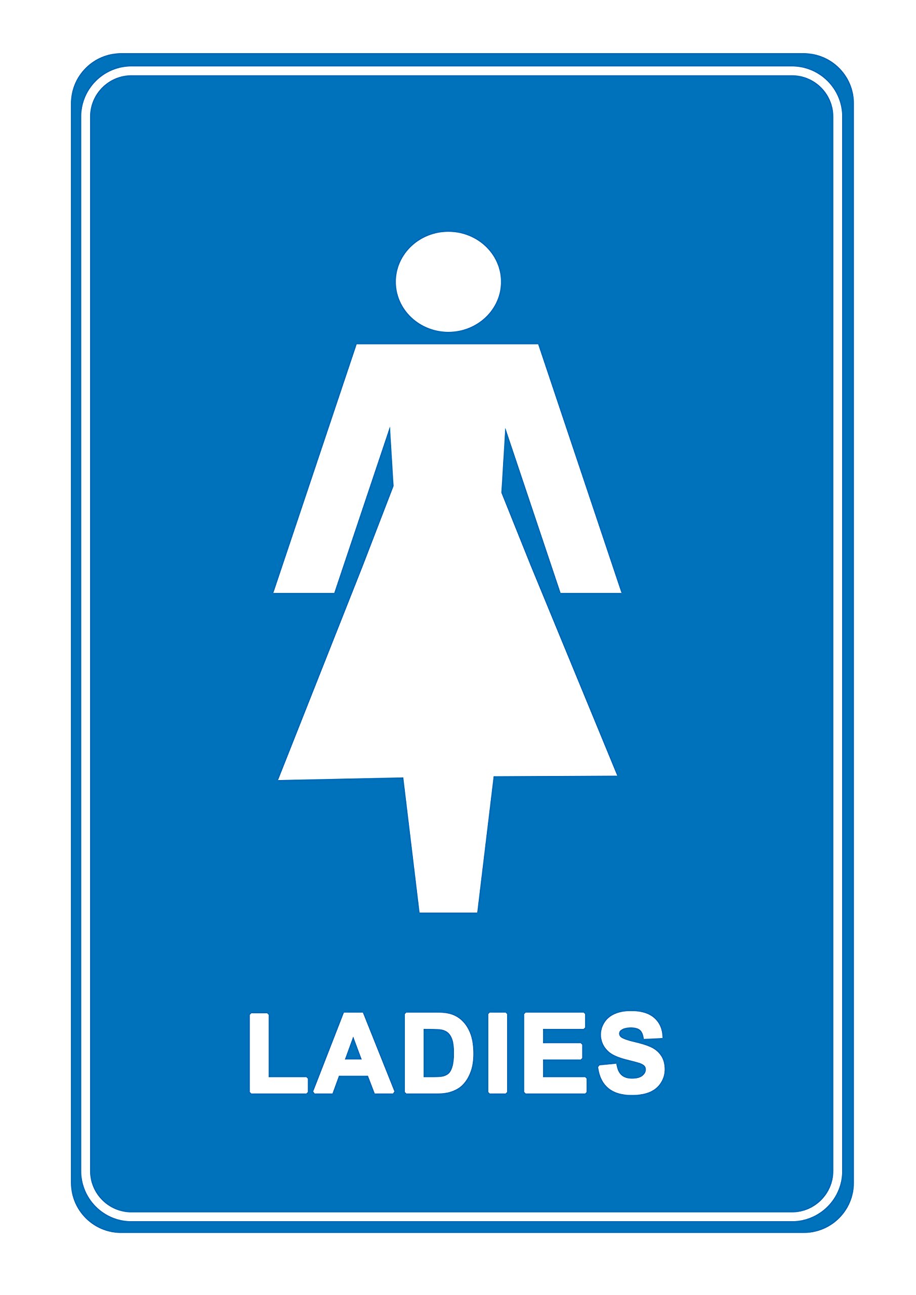 Party Decor Women's Toilet - Information Sign Removable Self Adhesive Label - 100Mm X 148Mm - Pack Of 4