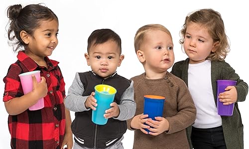 Miniatura 7 de Playtex Baby Stage 2 - Vasos para beber sin boquilla 360, a partir de 1 año, a prueba de fugas, a prueba de derrames, azul y aguamarina, 10 onzas, 2