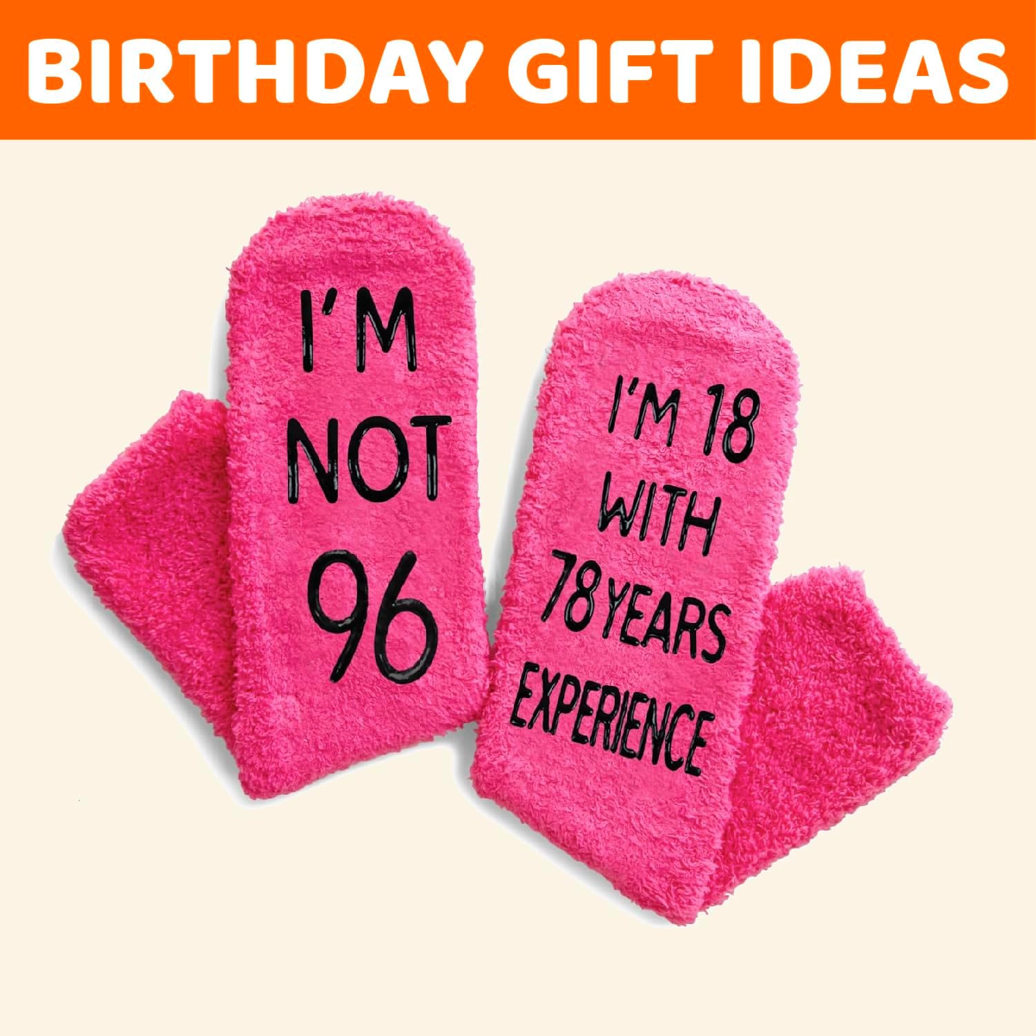 HAPPYPOP 91-100 Birthday Socks for Women - Birthday Gifts for Old Lady in Dark Pink - Image 3