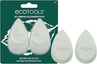 EcoTools Blurring Blender Makeup Sponge Duo: Vegan, Latex-Free Sponges for Flawless Blurred Skin & Less Waste, 2 Count