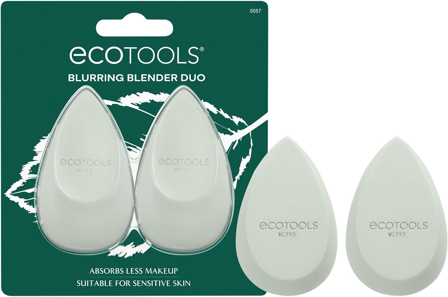 Blurring Blender Makeup Sponge Duo, Makeup Blender Sponge For Blurred Skin, For Liquid & Cream Foundation, Cloud Coverage Memory Foam, Eco Friendly & Latex Free, Cruelty-Free & Vegan, 2 Count