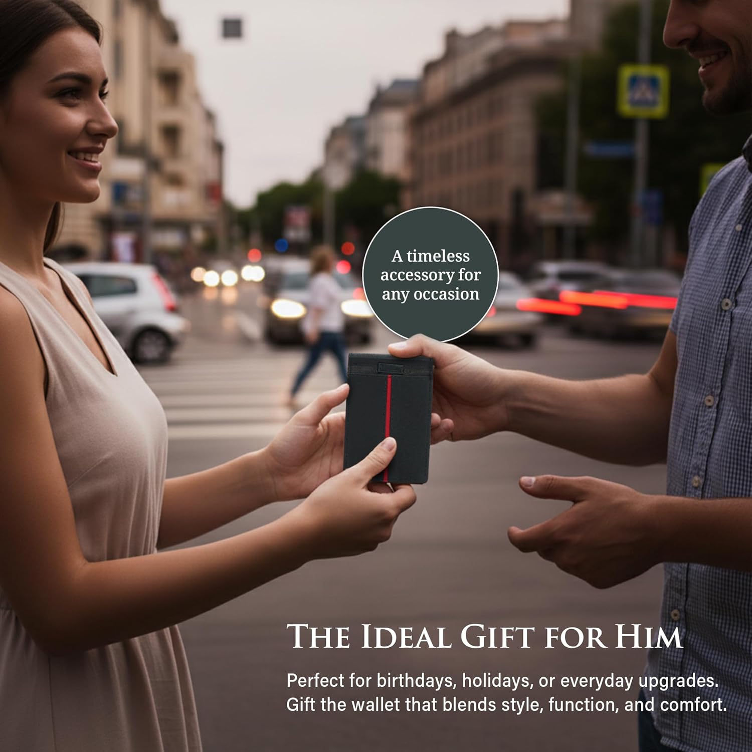 ROGUE WALLET Genuine Leather Minimalist Wallets - RFID Blocking with Money Clip - Interior & Exterior Card Pockets & More - Gift for Men (Red Line) - Image 7