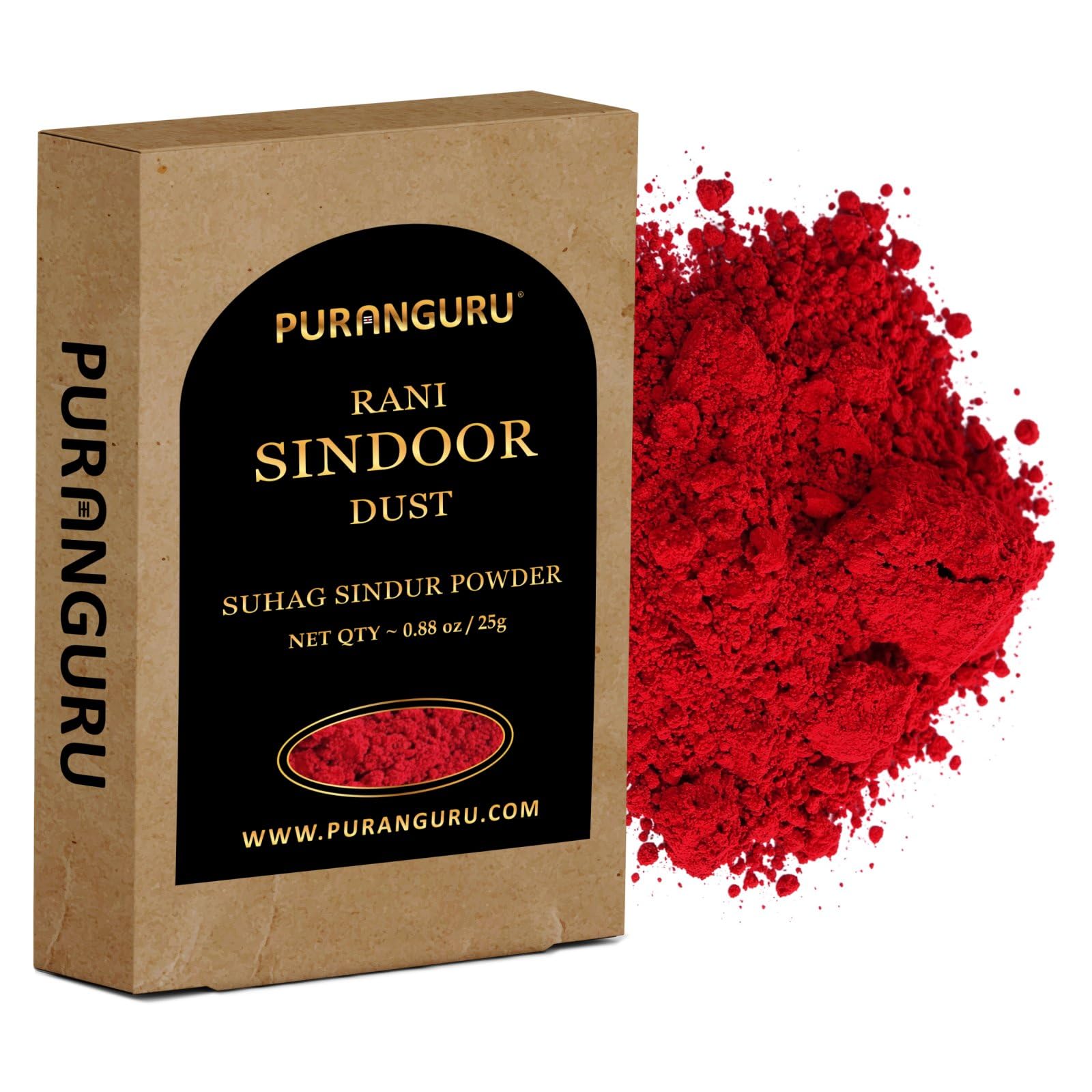 Sindoor Dust Powder | 25g/0.88 oz | Rani Red Color | Long Lasting Sindur | Bridal Makeup Bindi | Indian Women Suhag Tilak Forehead Mark | Bengali Sindur Khela | Durga Puja Vermilion Tikka