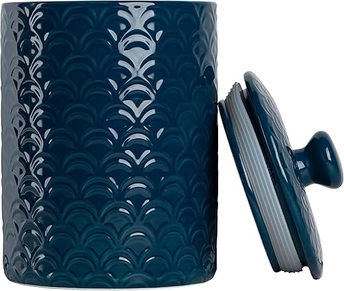 Vista 23 de 10 Strawberry Street Juego de recipientes de cocina con relieve de diamante, juego de 3, azul diamante Diamante azul