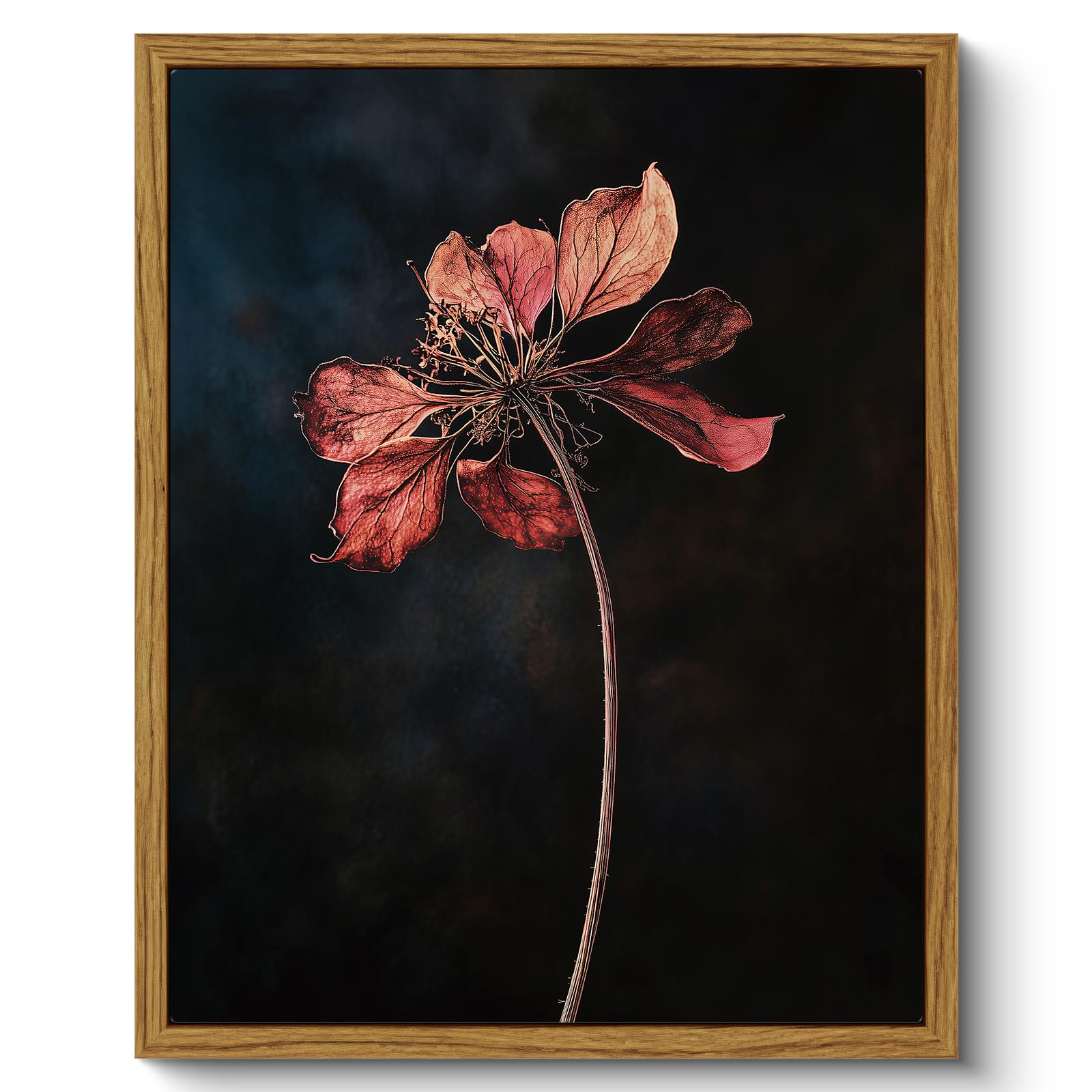 ARPEOTCY Vintage Framed Botanical Wall Art, Bedroom Bathroom Dark Dried Flower Pictures Art Decor, Canvas Print Retro Paintings, Home Rustic Farmhouse Neutral Moody Decor, 8x10 Inch