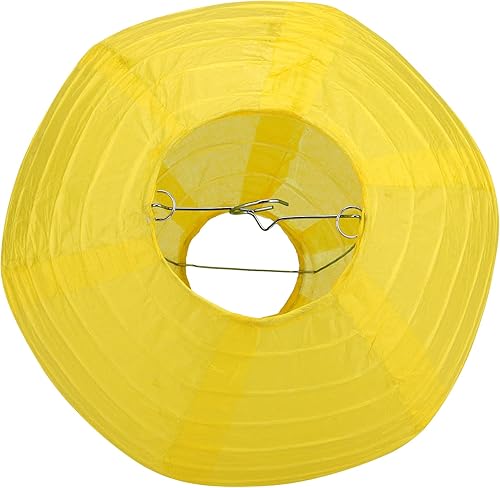 Miniatura 5 de KEILEOHO 20 linternas de papel amarillo de 4681012 pulgadas linternas redondas de papel chinas lámparas de papel colgantes japonesas juego de