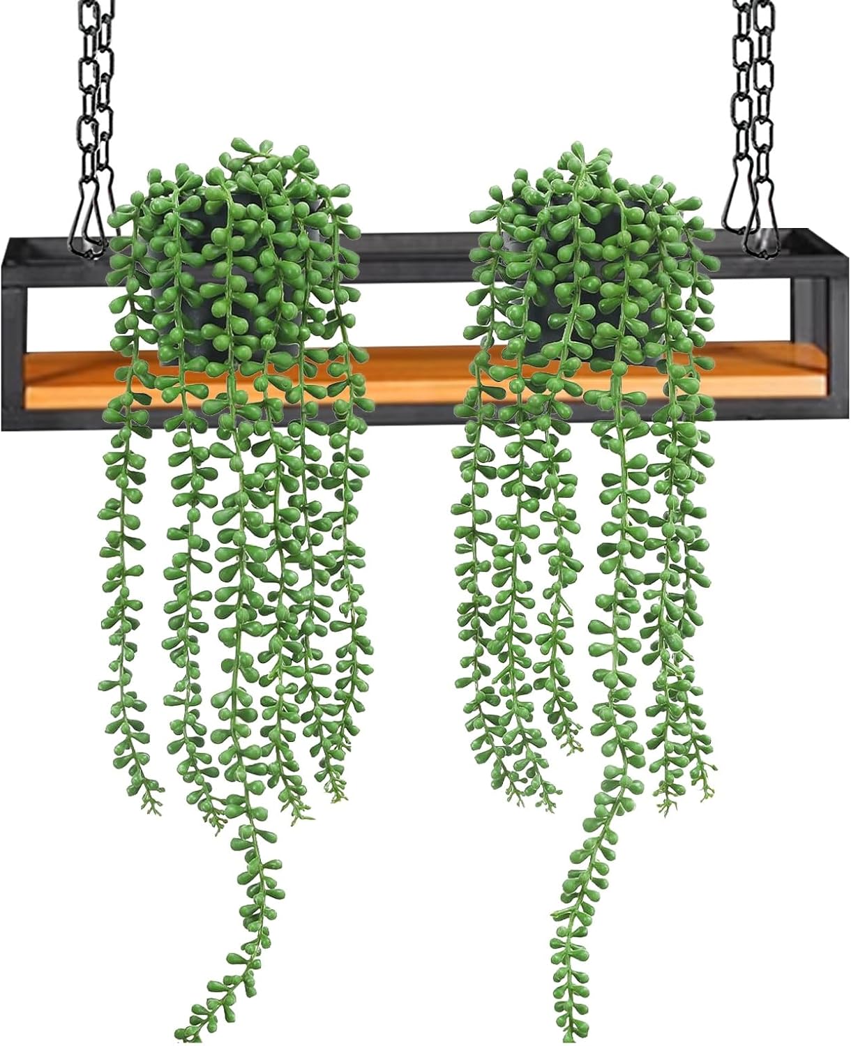 Hanging Kitchen Shelf Storage nizer with Black Metal Plant Holder Floating Decor Rack for Wine Bar Living Room Balcony (140x25x15cm)