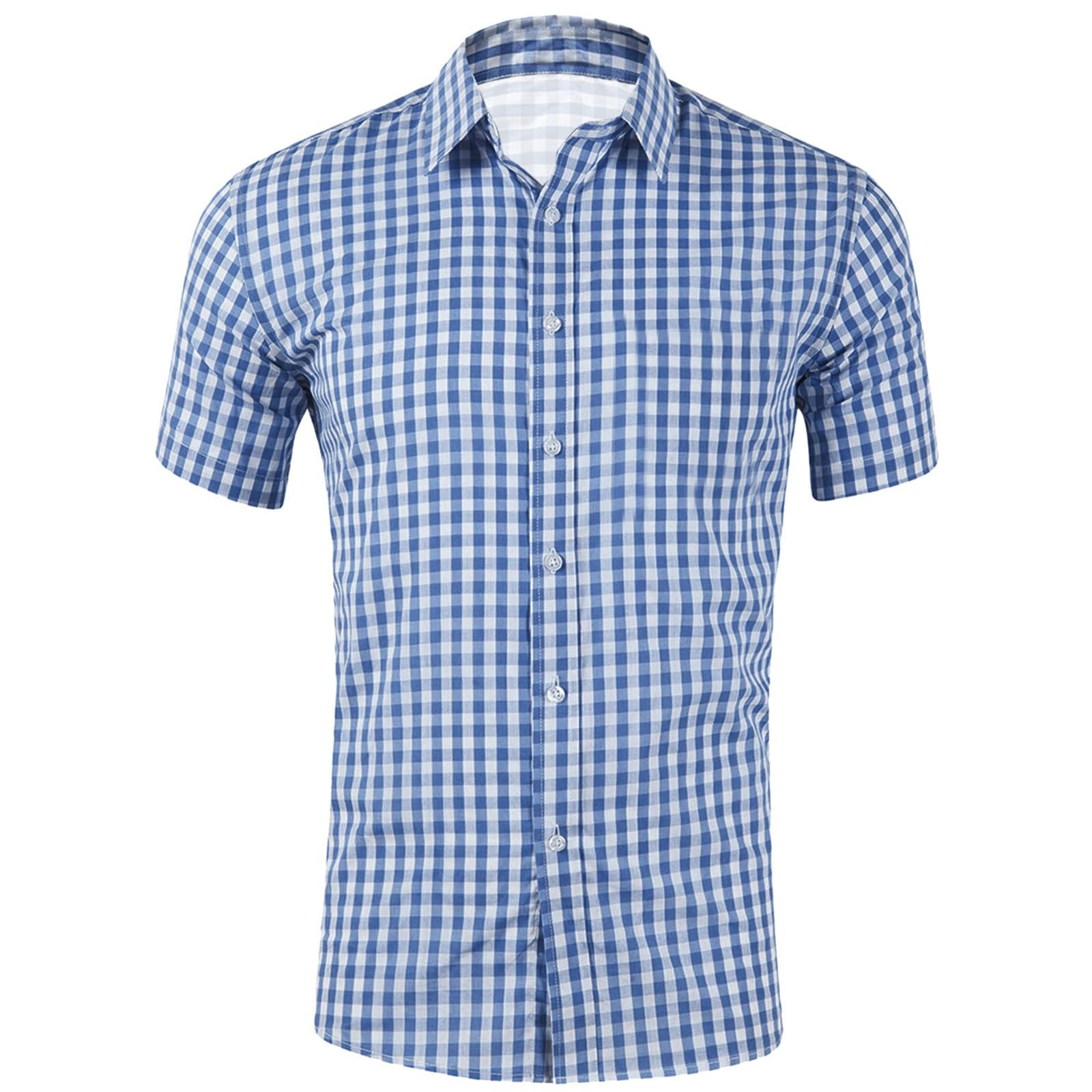 Camicia da uomo a quadri, senza stiratura, vestibilità normale, a maniche lunghe, con risvolto, casual, per l'Oktoberfest, con bottoni, senza pieghe