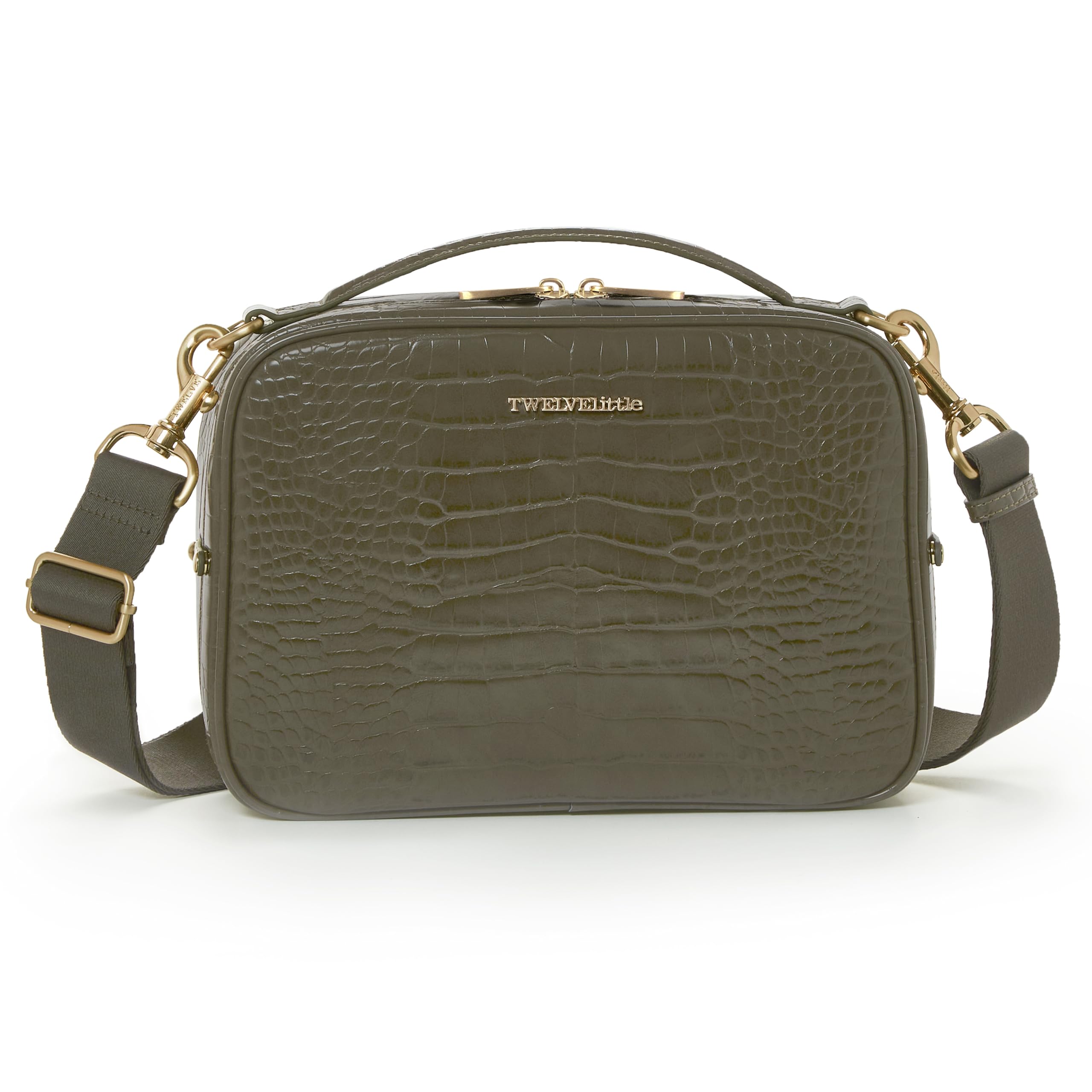 TWELVElittle Luxe Diaper Clutch - Crossbody Diaper Bag with Portable Changing Pad, Zip Out Pouch and Wipes Case | Zip Out Pouch, Wipes Case