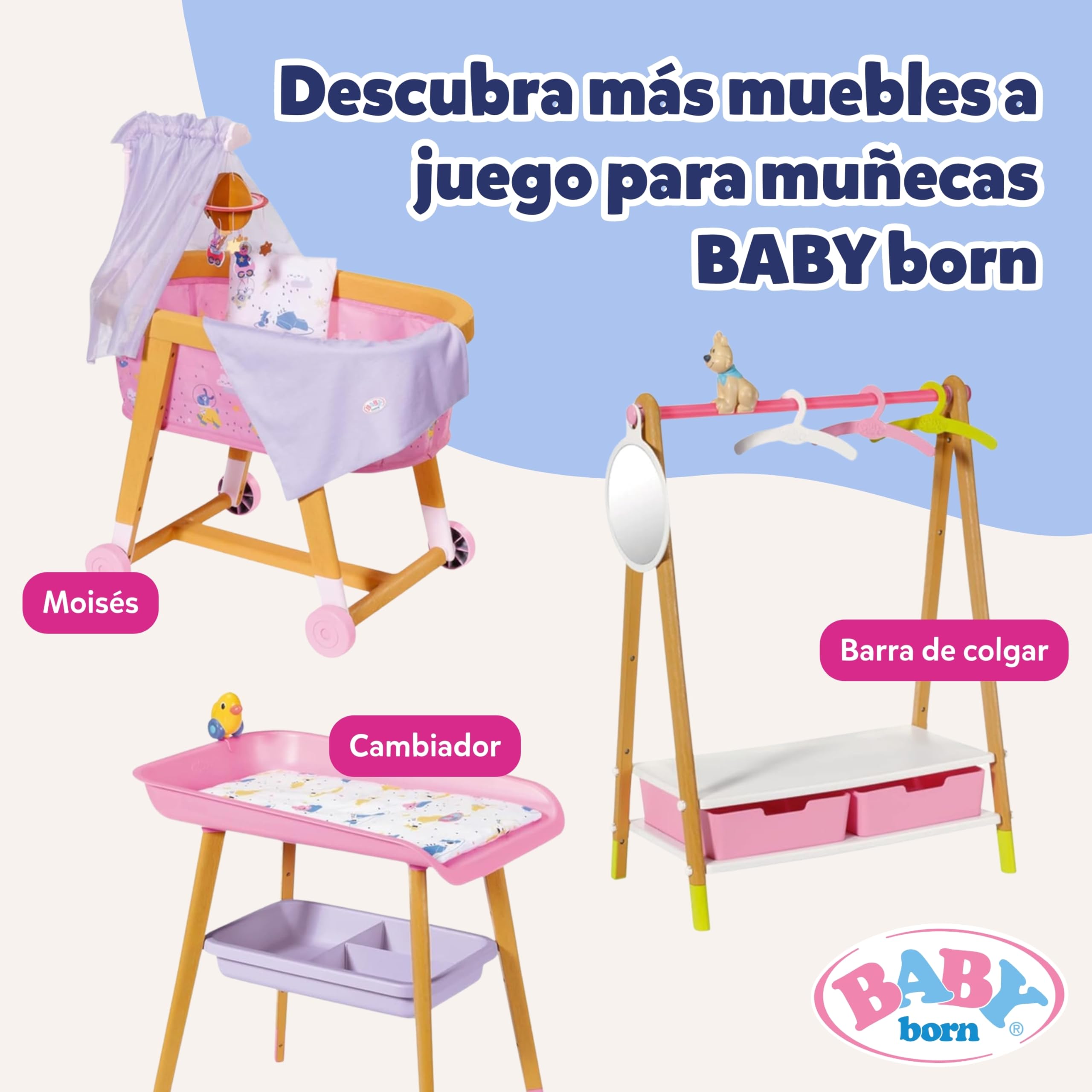 Baby Born Baby Nest - para Todas Las muñecas de 36 cm y 43 cm - Accesorios muñecas - Apto para niños a Partir de 3 años