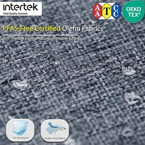 Miniatura 3 de Sundale Outdoor Juego de 4 muebles de metal para patio, sofá seccional para exteriores con cojín de olefina de 6 pulgadas, modernos juegos de