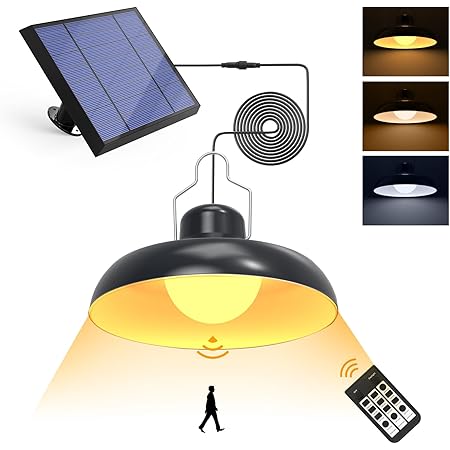 Lampada Solare Sospensione IP65 - Impermeabile Con Telecomando Per Esterni - Foto 4