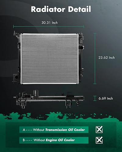 Vista 417 de SCITOO Reemplazo completo del radiador de aluminio para 1993-1998 para Toyota para T100 2.7L 3.0L 3.4L 2090 Radiador
