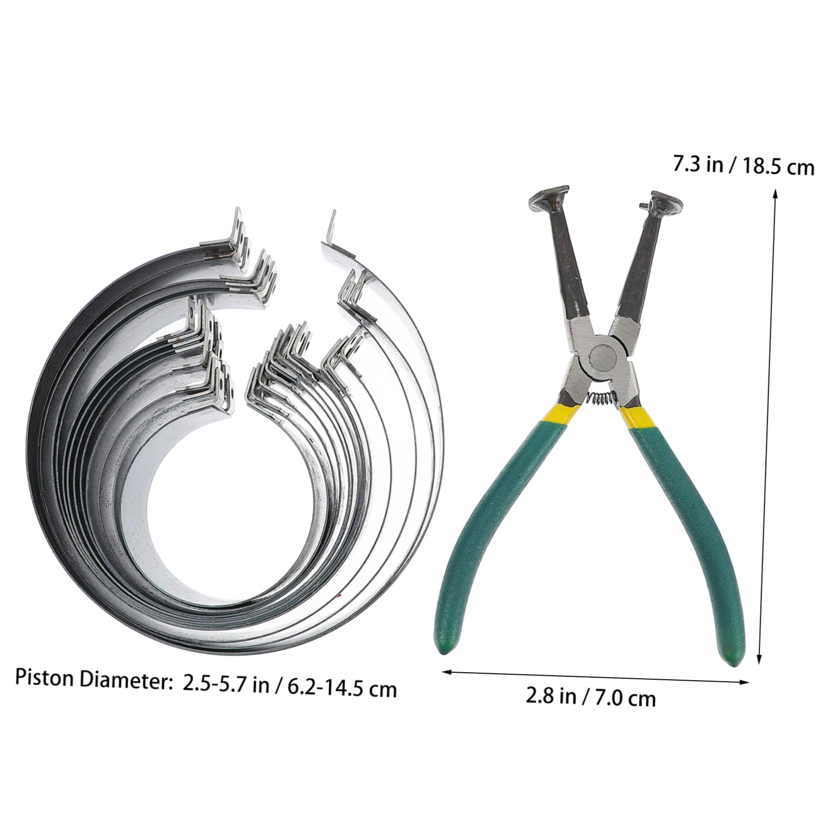 SUPVOX Set Compressore Anelli Pistone per Motori Auto e Camion Pinze in Acciaio al Carbonio, Gamma Diametri Ampia e Blocco a Denti Fini, Incluso Custodia, per Motori da Corsa