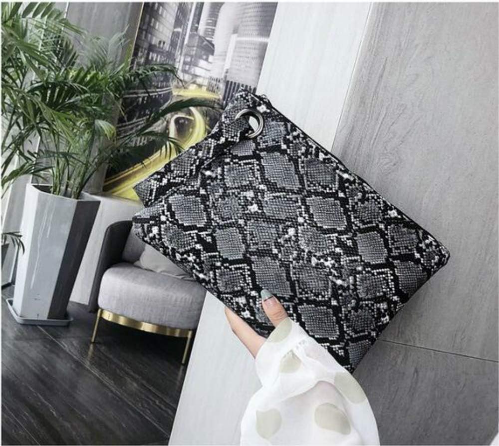 Suillty Women's Oversized Snakeskin Clutch Envelope Bag Messenger Handbag Tote Wristlet Bag - Image 2