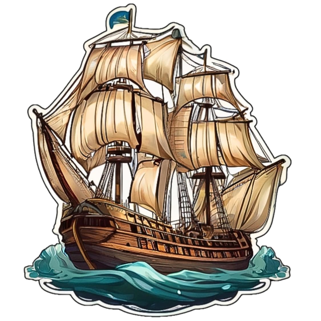 3pcs Sailboat Stickers for 3in Water Bottles, Waterproof Stickers for Computers, laptops, Phone Cases, Skateboards, Hats, Luggage Stickers..(TH6)