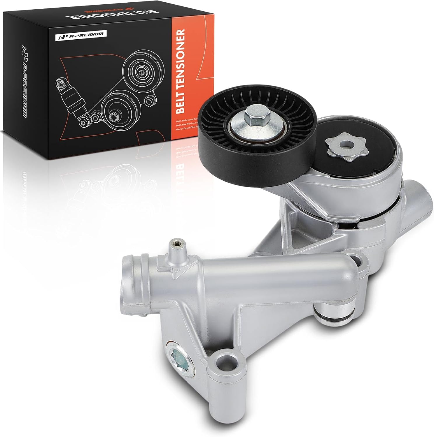 A-Premium Main Drive Belt Tensioner Assembly with Pulley Compatible with Buick Park Avenue Riviera Regal & Pontiac Firebird & Chevrolet Camaro Lumina & Oldsmobile 98 LSS, Replace# 24504818, 11145848