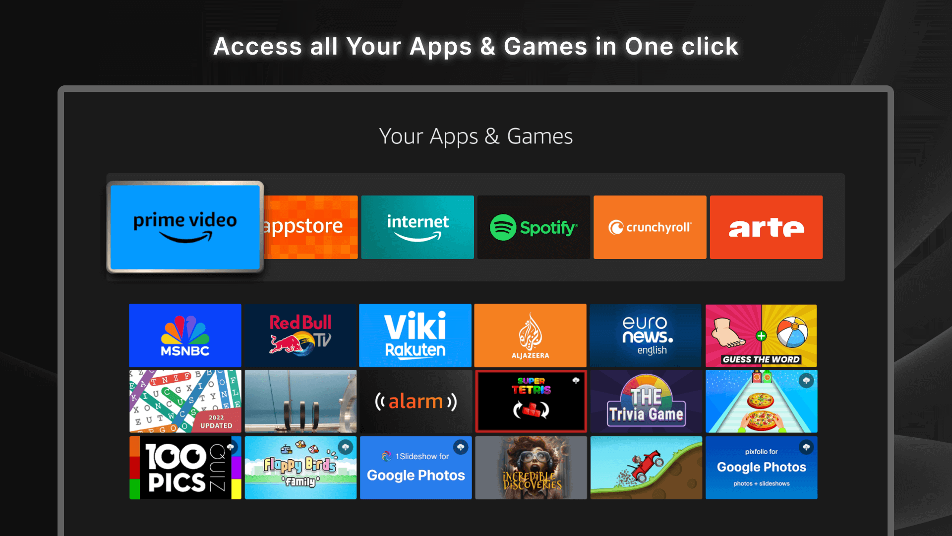 Apps Grid - Open Fire TV Menu of Apps - Shortcut App - App on Amazon ...