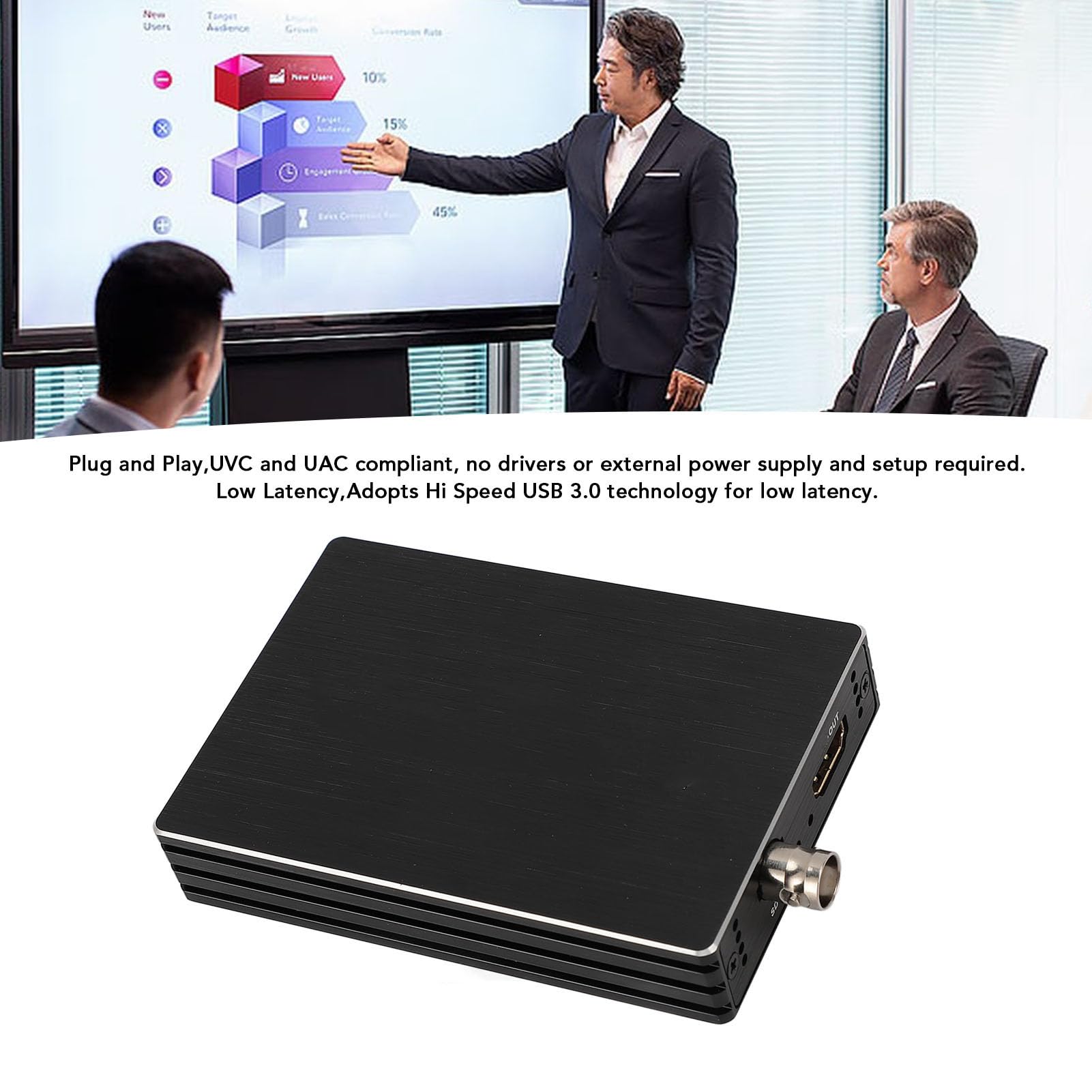 Scheda di Acquisizione Video, Scheda di Acquisizione Video HDMI da SDI a USB 3.0, Acquisizione Audio Video SDI HDMI 1080P 60Fps per Registrazione Video in Streaming di Giochi per