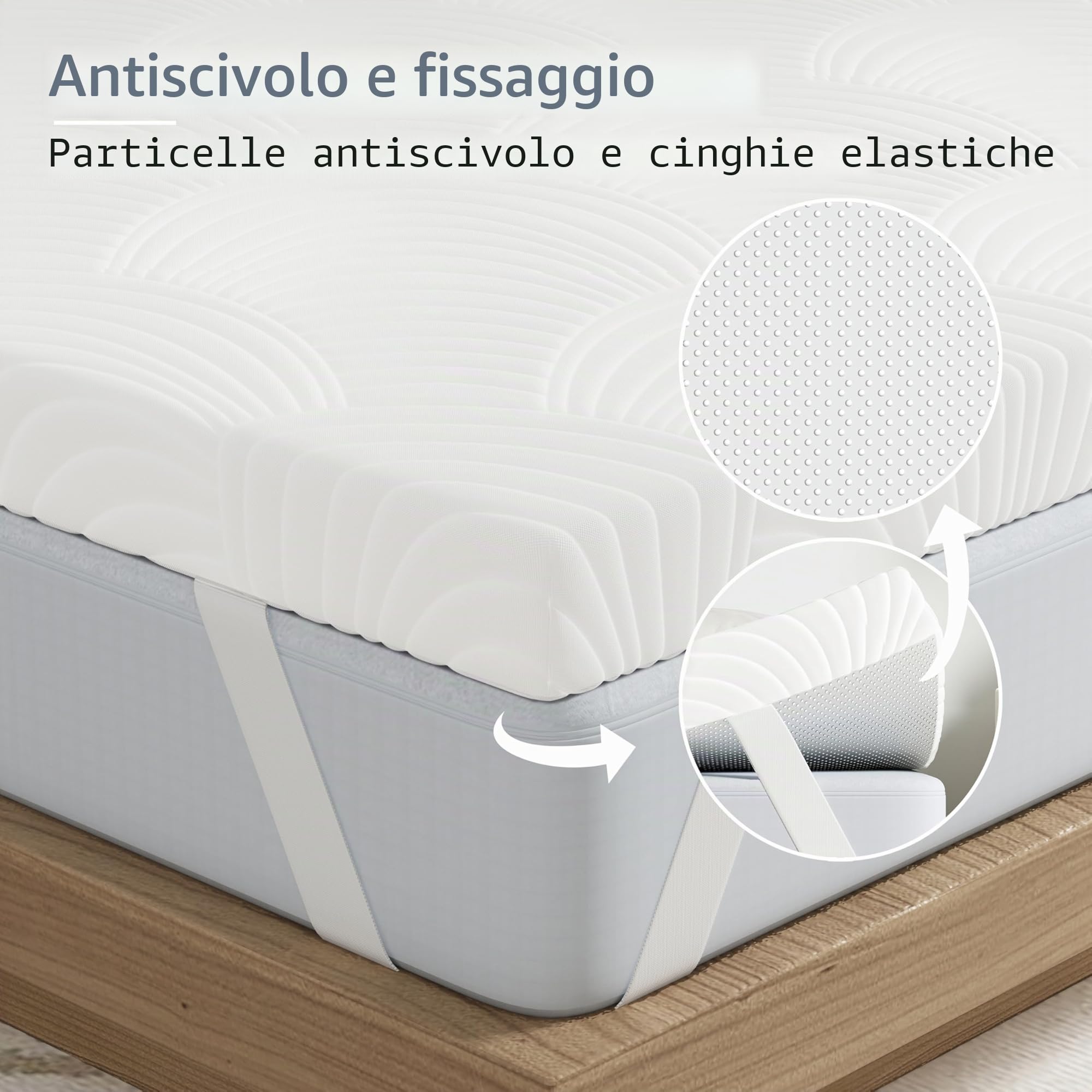 Topper 180x200, Altezza 7,5 cm Schiuma ad Alta Densità per Alleviare la Pressione, Rigido, Topper con Rivestimento Rimovibile e Lavabile, Confortevole e Traspirante, Durezza H4
