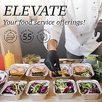 Vista 4 de (Paquete de 55) Bandejas de aluminio de 1 libra con tapas, recipientes desechables de papel de aluminio para hornear, almacenamiento de comida