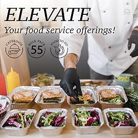 (55 Pack) 1 Lb Aluminum Pans with Lids, Disposable Baking Foil Containers, Takeout Food Storage, Freezer - Mini Foil Pans with Clear Lids for Restaurants & Catering - Size 5.5x4.5x1.9 Spare Essentials