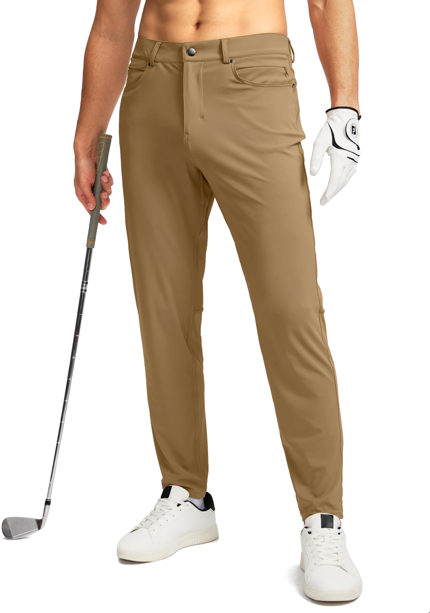 G Gradual Men's Stretch Golf Pants with 6 Pockets Slim Fit Dress Pants for Men Travel Casual Work