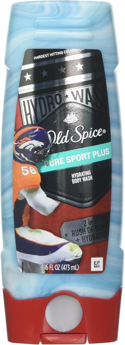 Old Spice Hardest Working Collection Hydro Body Wash, Pure Sport Plus, 16 Fluid Ounce