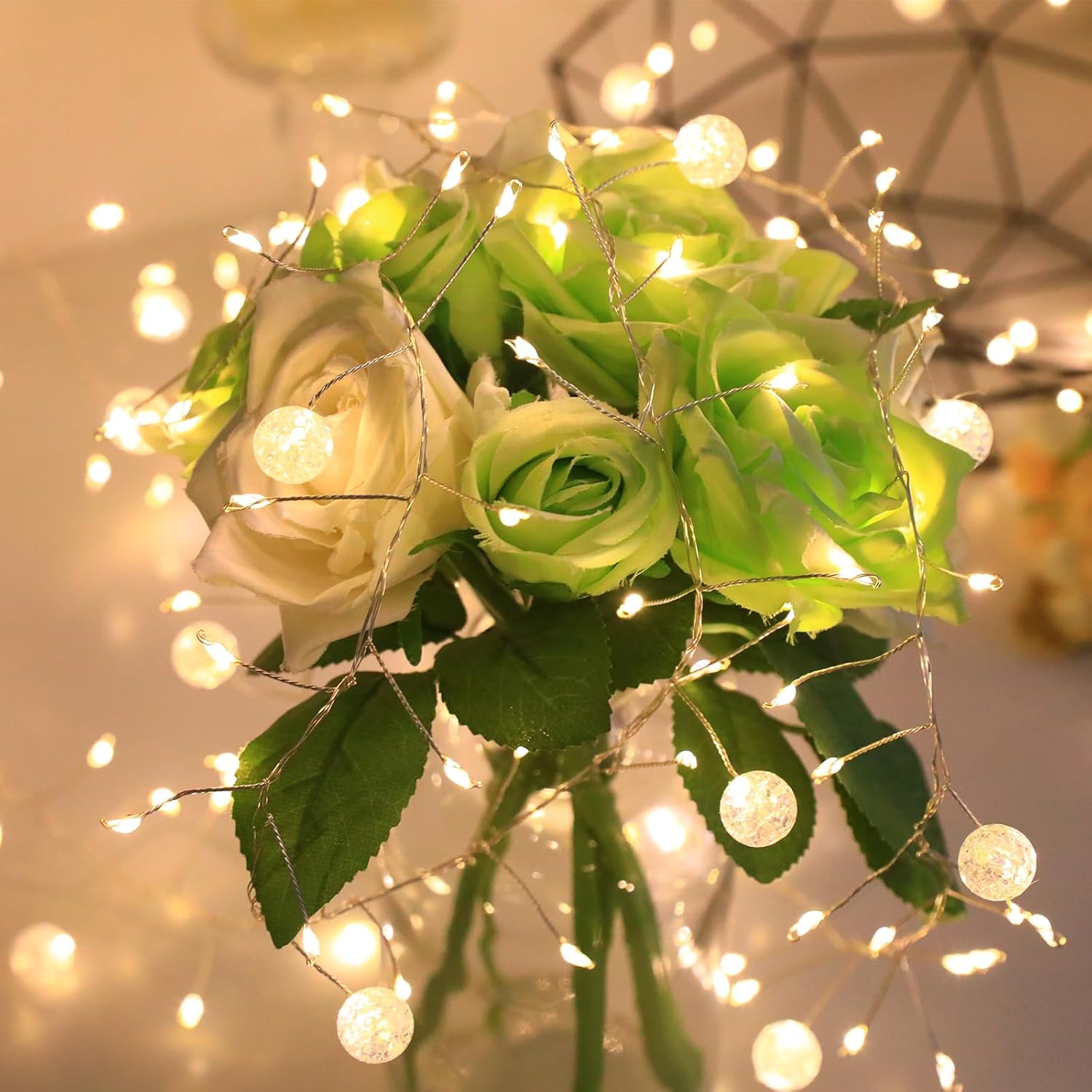 Copper Wire Firecracker Christmas Fairy Lights, Connectable 26FT 400LED Twinkle Plug in Fairy String Lights with Remote, Cluster Lights for Christmas Tree Bedroom Dorm Wreath DIY Wedding Decor