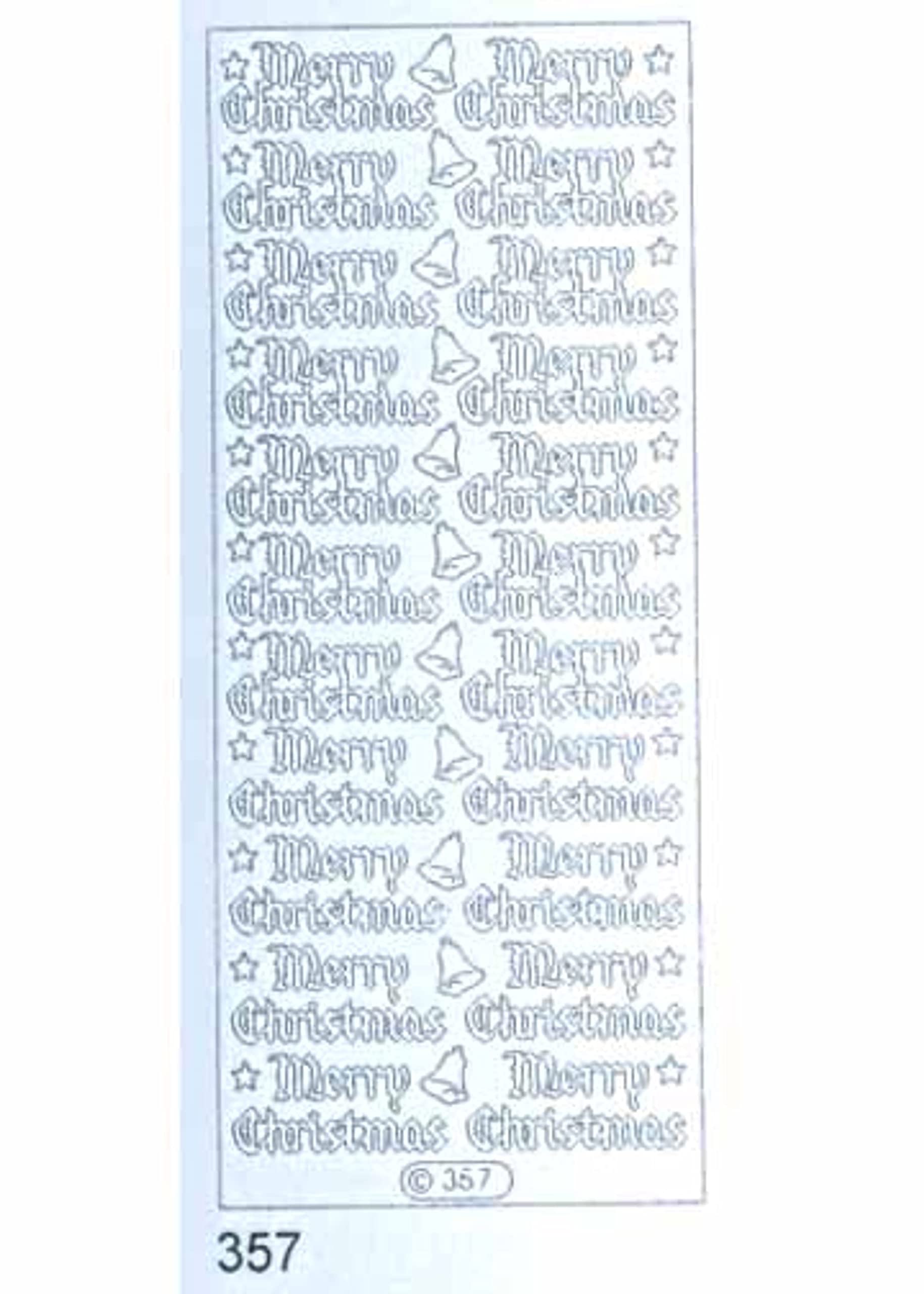Starform Silver Glitter Merry Christmas Greetings Peel Off Sheet In