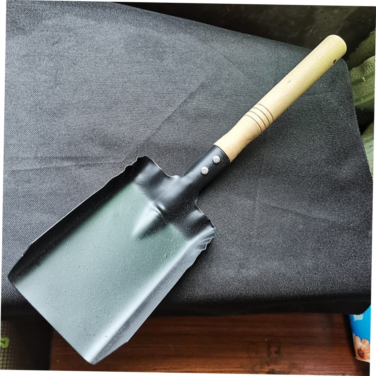 SUPVOX 2piezas Pequeña Pala De Hierro Mango De Madera Herramienta Práctica para Jardinería y Limpieza De Residuos Pala Portátil para Plantar El Jardín