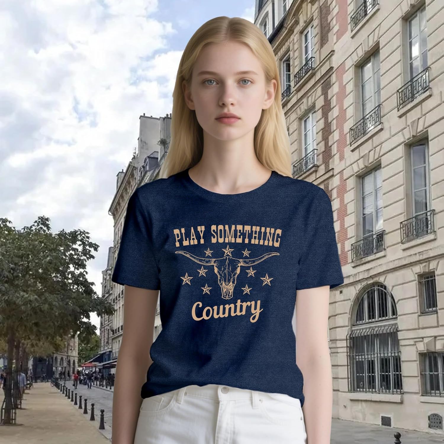 Country Music Shirts for Women Western Cowgirl Tshirts Country Concert Crew Tee - Image 3