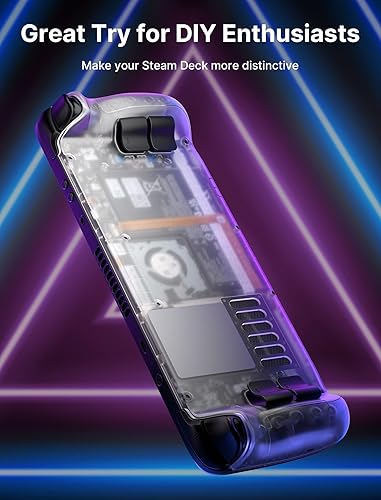Miniatura 6 de JSAUX Transparent Back Plate Compatible for Steam Deck, DIY Clear Edition Replacement Shell Case Set Compatible with Steam Deck, Buttons with Three