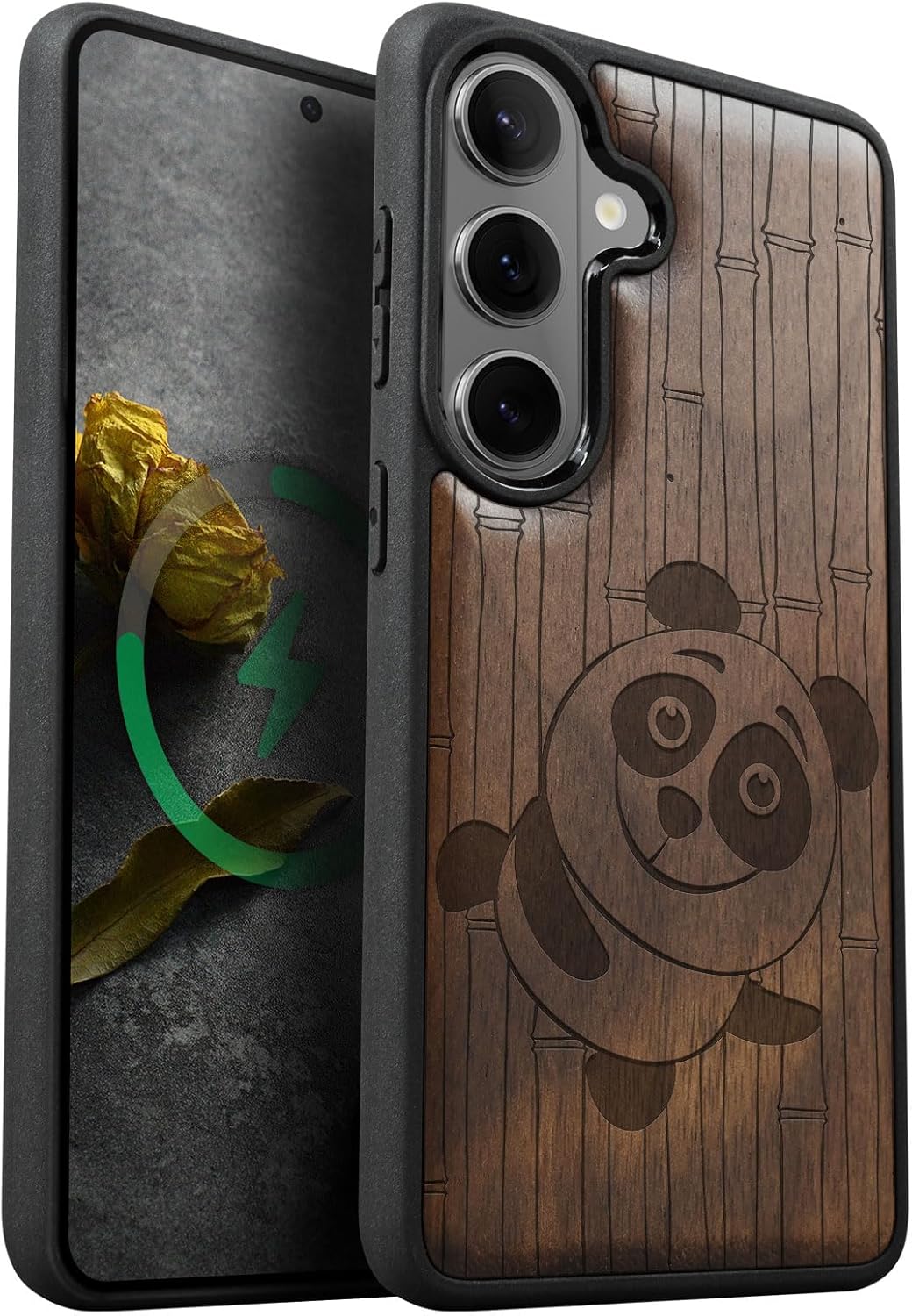 Carveit Magnetic Wooden Case for Galaxy S26+ Samsung S26 Plus Case, TPU Shockproof Cover & Wood Engraved, Compatible with MagSafe Wireless Chargers (Sea Turtle in Oceanic Patterns) Rosy