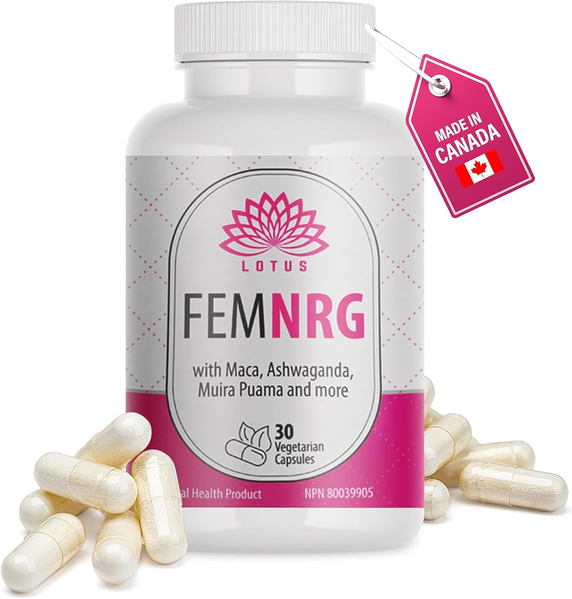 ZUICE For Men Lotus FEMNRG Maca and Ashwagandha Supplement, Hormone Balance Supplements Women Formula, Supports Energy, Blood Flow and Vitality, Made with Natural Ingredients, 30 Vegetarian Capsules