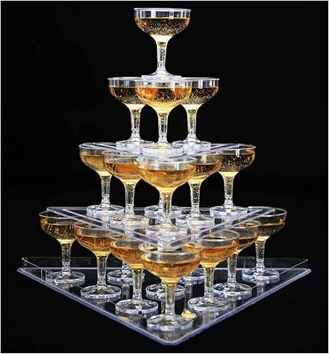 KVAEUYR Paquete de 22 vasos de cóctel, reutilizable, de plástico de 5 onzas, copas de postre para fiesta, apilables, inastillables, desechables,