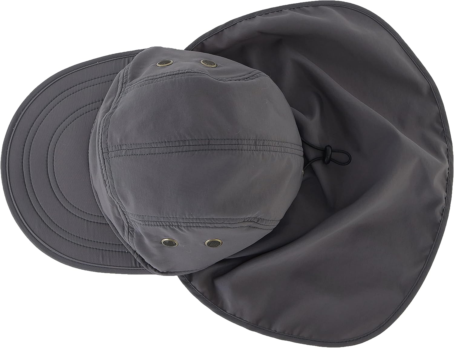 Connectyle Mens Foldable UV Protection Sun Hat with Removable Neck Flap Outdoor Adventure Sun Cap for Fishing Hiking Safari - Image 3